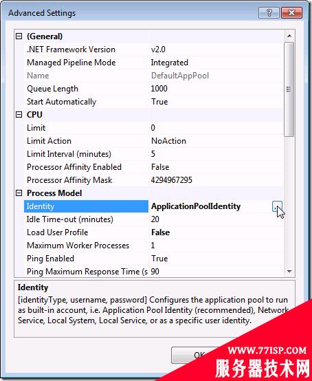 IIS 7.5 :: Application Pools :: Advanced Settings